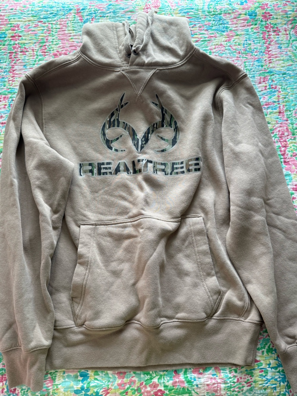 Realtree Taupe Camo Logo Pullover Hoodie